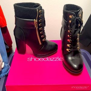Black Quanesha Block Heel Booties